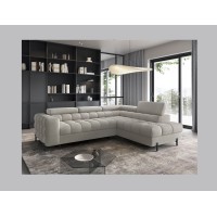 Canapé d'angle droit convertible Beige 5 places FERRUM avec méridienne 276x93x200cm 