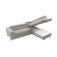 Canapé d'angle droit convertible Beige 5 places FERRUM avec méridienne 276x93x200cm 