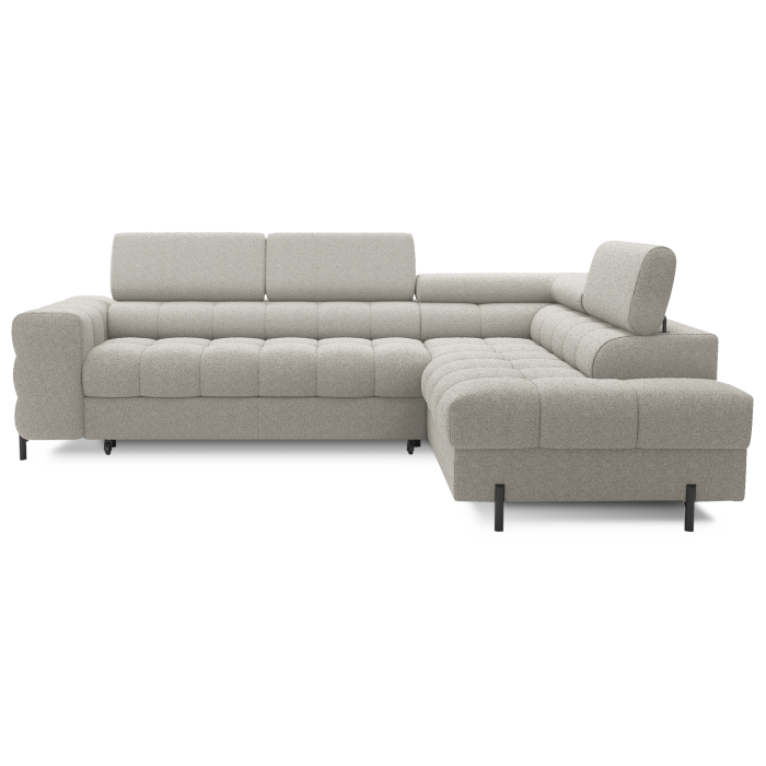 Canapé d'angle droit convertible Beige 5 places FERRUM avec méridienne 276x93x200cm 