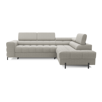 Canapé d'angle droit convertible Beige 5 places FERRUM avec méridienne 276x93x200cm 