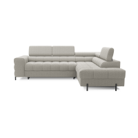 Canapé d'angle droit convertible Beige 5 places FERRUM avec méridienne 276x93x200cm 