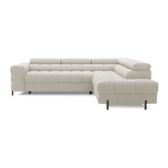 Canapé FERRUM Beige clair convertible 5 places angle droit avec coffre 276x93x200cm 