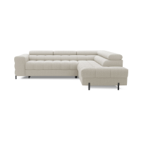 Canapé FERRUM Beige clair convertible 5 places angle droit avec coffre 276x93x200cm 