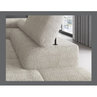 Canapé FERRUM Beige clair convertible 5 places angle droit avec coffre 276x93x200cm 