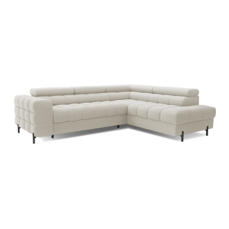 Canapé FERRUM Beige clair convertible 5 places angle droit avec coffre 276x93x200cm 