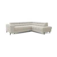Canapé FERRUM Beige clair convertible 5 places angle droit avec coffre 276x93x200cm 
