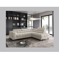 Canapé FERRUM Beige clair convertible 5 places angle droit avec coffre 276x93x200cm 