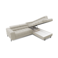 Canapé FERRUM Beige clair convertible 5 places angle droit avec coffre 276x93x200cm 