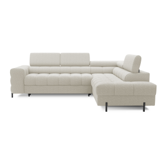 Canapé FERRUM Beige clair convertible 5 places angle droit avec coffre 276x93x200cm 