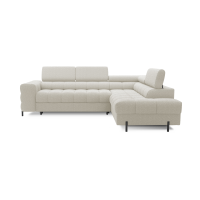 Canapé FERRUM Beige clair convertible 5 places angle droit avec coffre 276x93x200cm 