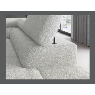 Canapé d'angle droit FERRUM Gris clair avec coffre avec têtières 276x93x200cm 