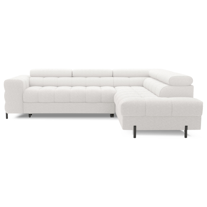 Canapé convertible Blanc alpin FERRUM 5 places angle droit avec couchage 276x93x200cm 