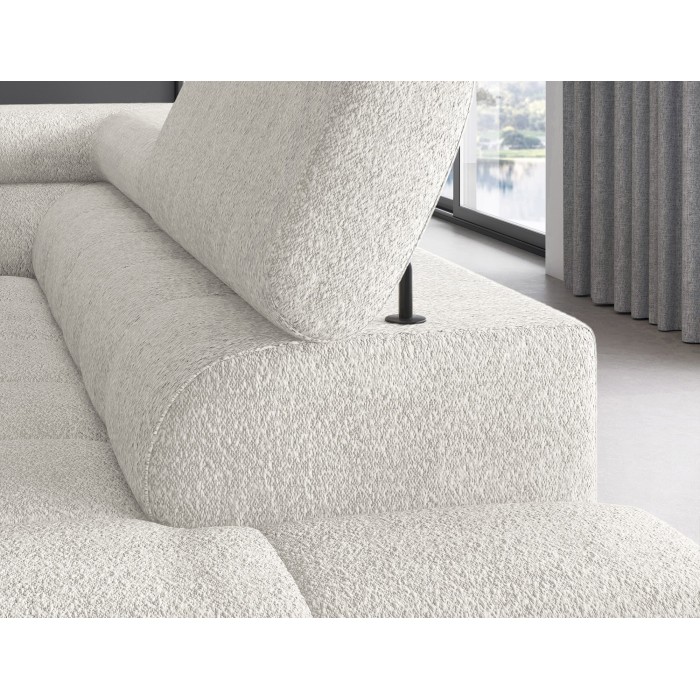 Canapé convertible Blanc alpin FERRUM 5 places angle droit avec couchage 276x93x200cm 