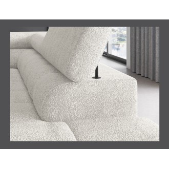 Canapé convertible Blanc alpin FERRUM 5 places angle droit avec couchage 276x93x200cm 