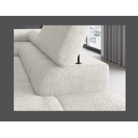 Canapé convertible Blanc alpin FERRUM 5 places angle droit avec couchage 276x93x200cm 