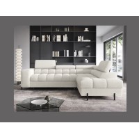 Canapé convertible Blanc alpin FERRUM 5 places angle droit avec couchage 276x93x200cm 