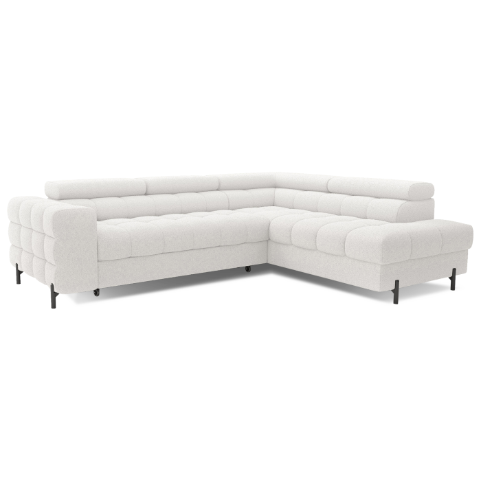 Canapé convertible Blanc alpin FERRUM 5 places angle droit avec couchage 276x93x200cm 