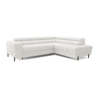 Canapé convertible Blanc alpin FERRUM 5 places angle droit avec couchage 276x93x200cm 