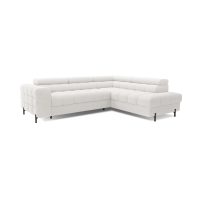 Canapé convertible Blanc alpin FERRUM 5 places angle droit avec couchage 276x93x200cm 