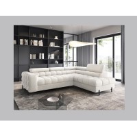 Canapé convertible Blanc alpin FERRUM 5 places angle droit avec couchage 276x93x200cm 