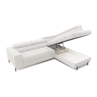 Canapé convertible Blanc alpin FERRUM 5 places angle droit avec couchage 276x93x200cm 