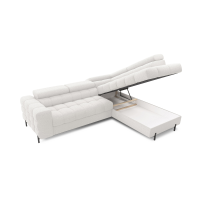 Canapé convertible Blanc alpin FERRUM 5 places angle droit avec couchage 276x93x200cm 