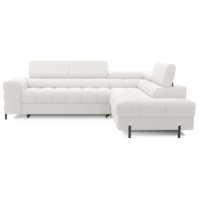 Canapé convertible Blanc alpin FERRUM 5 places angle droit avec couchage 276x93x200cm 