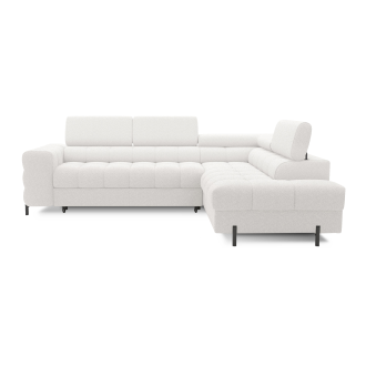Canapé convertible Blanc alpin FERRUM 5 places angle droit avec couchage 276x93x200cm 