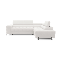 Canapé convertible Blanc alpin FERRUM 5 places angle droit avec couchage 276x93x200cm 