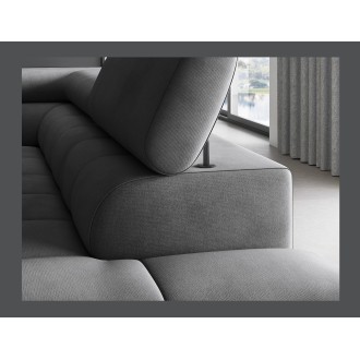 Canapé d'angle droit convertible Gris foncé 5 places FERRUM assise confort 276x93x200cm 