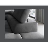Canapé d'angle droit convertible Gris foncé 5 places FERRUM assise confort 276x93x200cm 