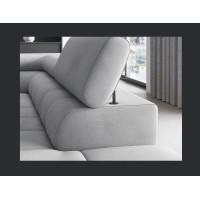 Canapé FERRUM Gris clair convertible 5 places angle droit pieds métal 276x93x200cm 