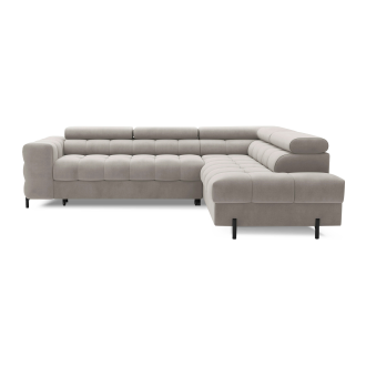 Canapé d'angle droit FERRUM Beige avec coffre salon familial 276x93x200cm 