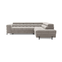 Canapé d'angle droit FERRUM Beige avec coffre salon familial 276x93x200cm 
