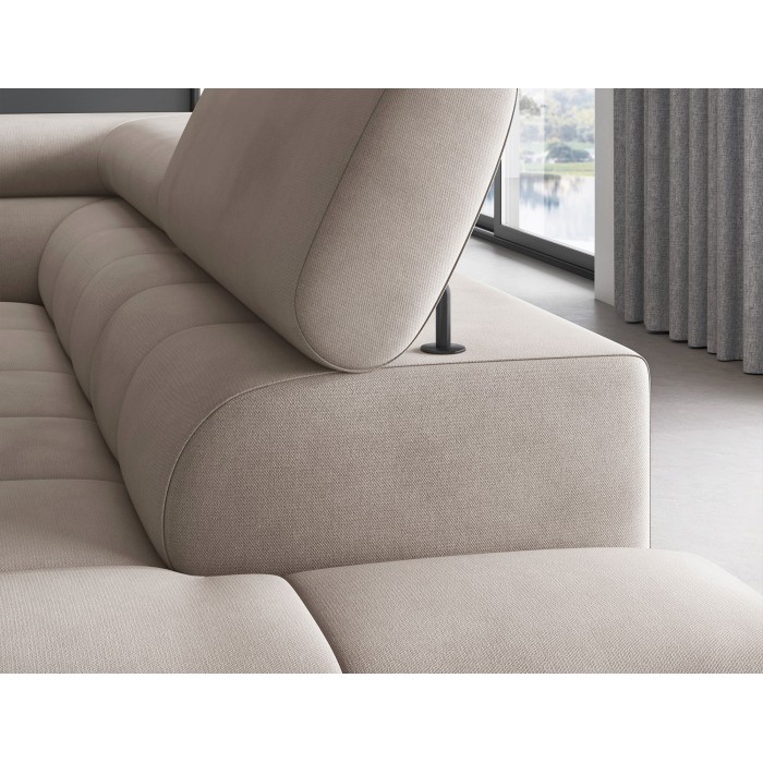 Canapé d'angle droit FERRUM Beige avec coffre salon familial 276x93x200cm 