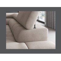 Canapé d'angle droit FERRUM Beige avec coffre salon familial 276x93x200cm 