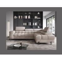 Canapé d'angle droit FERRUM Beige avec coffre salon familial 276x93x200cm 