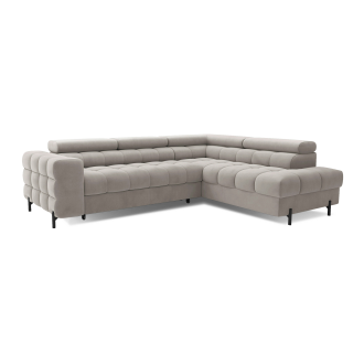 Canapé d'angle droit FERRUM Beige avec coffre salon familial 276x93x200cm 