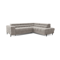 Canapé d'angle droit FERRUM Beige avec coffre salon familial 276x93x200cm 