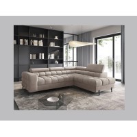 Canapé d'angle droit FERRUM Beige avec coffre salon familial 276x93x200cm 
