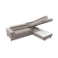 Canapé d'angle droit FERRUM Beige avec coffre salon familial 276x93x200cm 