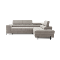 Canapé d'angle droit FERRUM Beige avec coffre salon familial 276x93x200cm 
