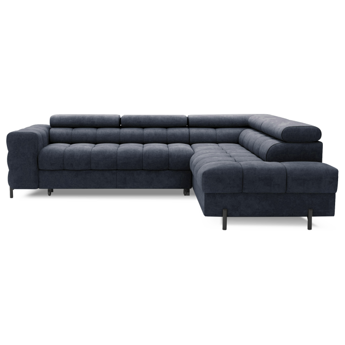 Canapé convertible Bleu foncé FERRUM 5 places angle droit grand format 276x93x200cm 