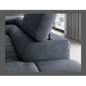 Canapé convertible Bleu foncé FERRUM 5 places angle droit grand format 276x93x200cm 