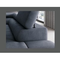 Canapé convertible Bleu foncé FERRUM 5 places angle droit grand format 276x93x200cm 