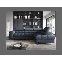 Canapé convertible Bleu foncé FERRUM 5 places angle droit grand format 276x93x200cm 