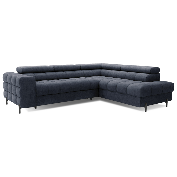 Canapé convertible Bleu foncé FERRUM 5 places angle droit grand format 276x93x200cm 