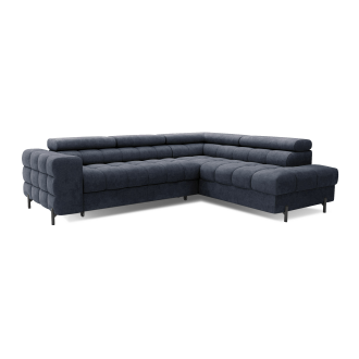 Canapé convertible Bleu foncé FERRUM 5 places angle droit grand format 276x93x200cm 