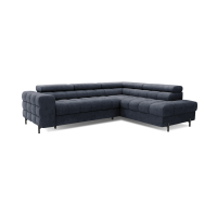 Canapé convertible Bleu foncé FERRUM 5 places angle droit grand format 276x93x200cm 