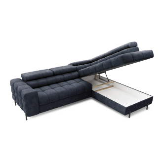 Canapé convertible Bleu foncé FERRUM 5 places angle droit grand format 276x93x200cm 